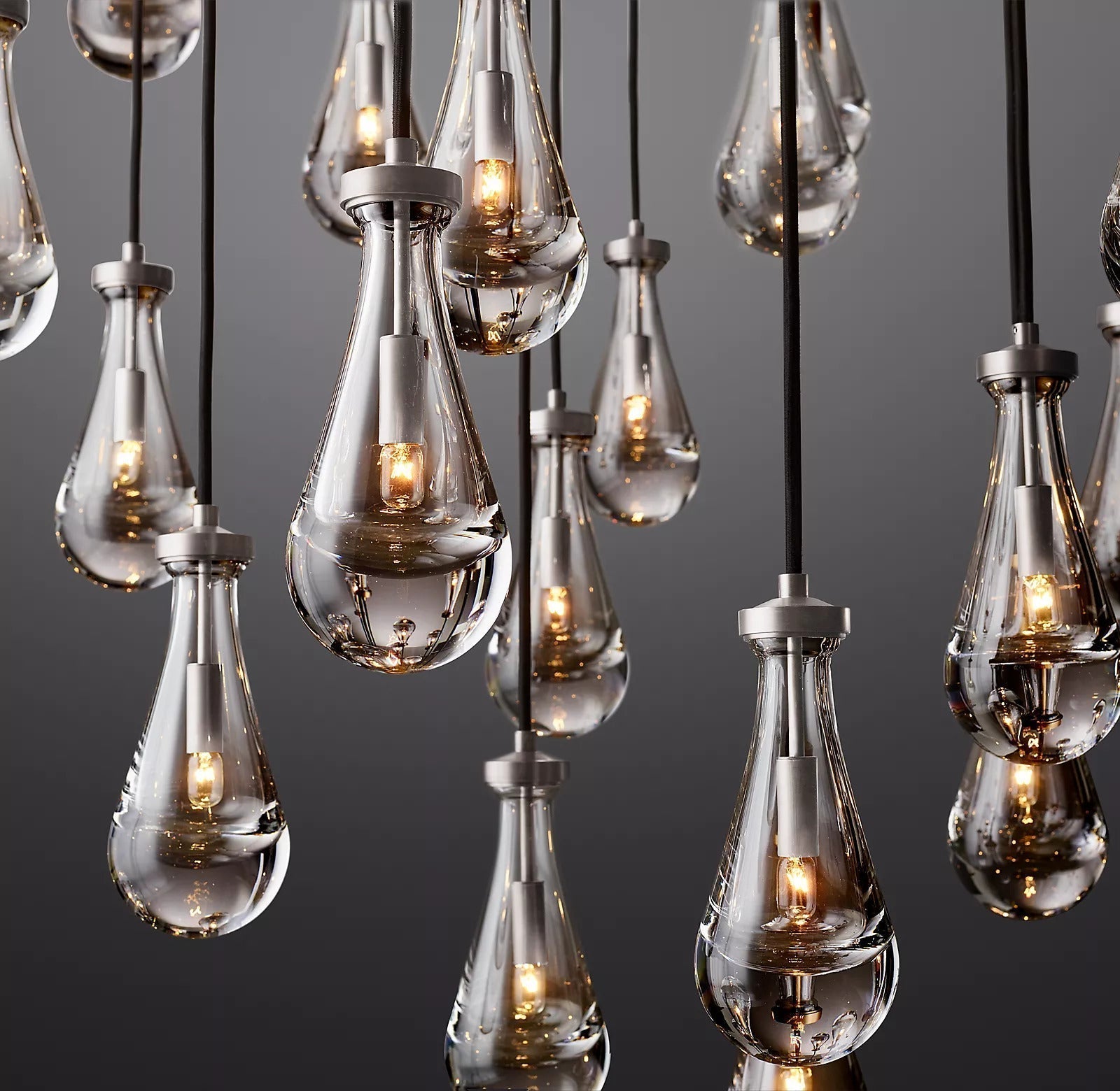 Raindrop Round Chandelier 60", Rain Chandelier - JutuLight