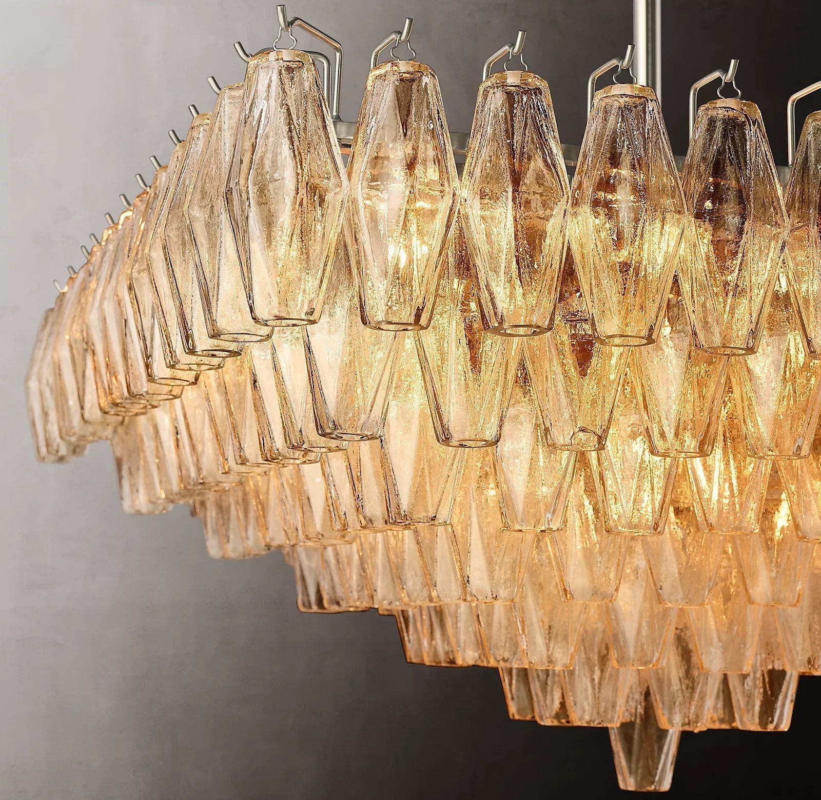 Chiara Glass Multi-Tier Square Chandelier 32"SQ - JutuLight