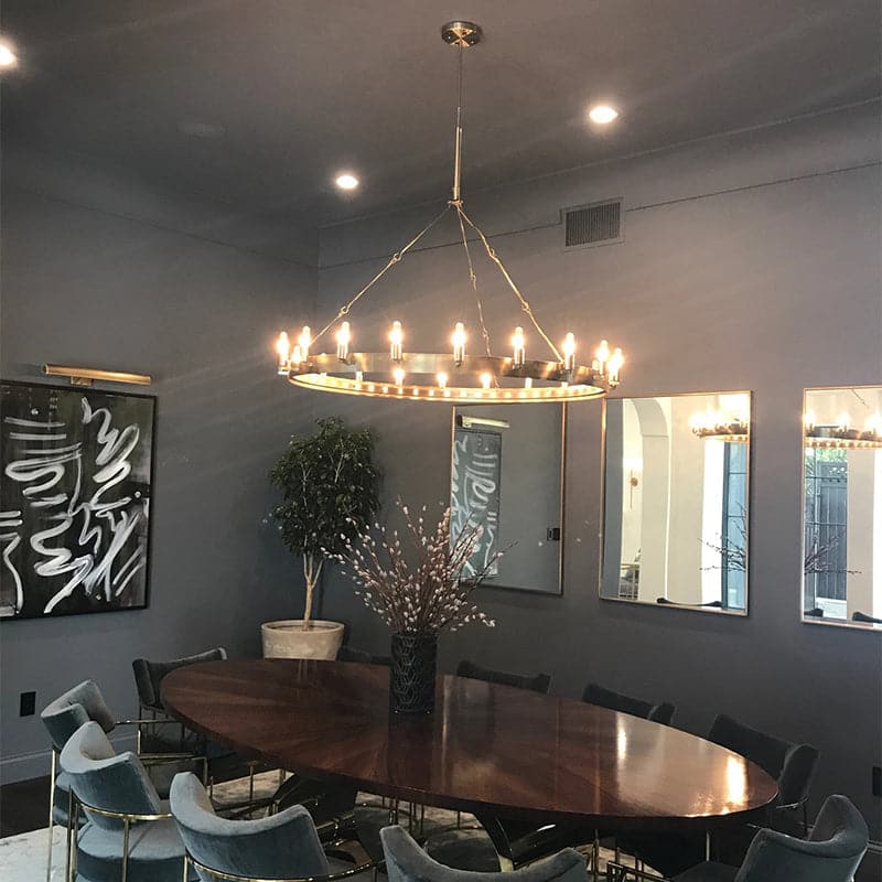 Caminy Vintage Filament Round Chandelier 26" - JutuLight