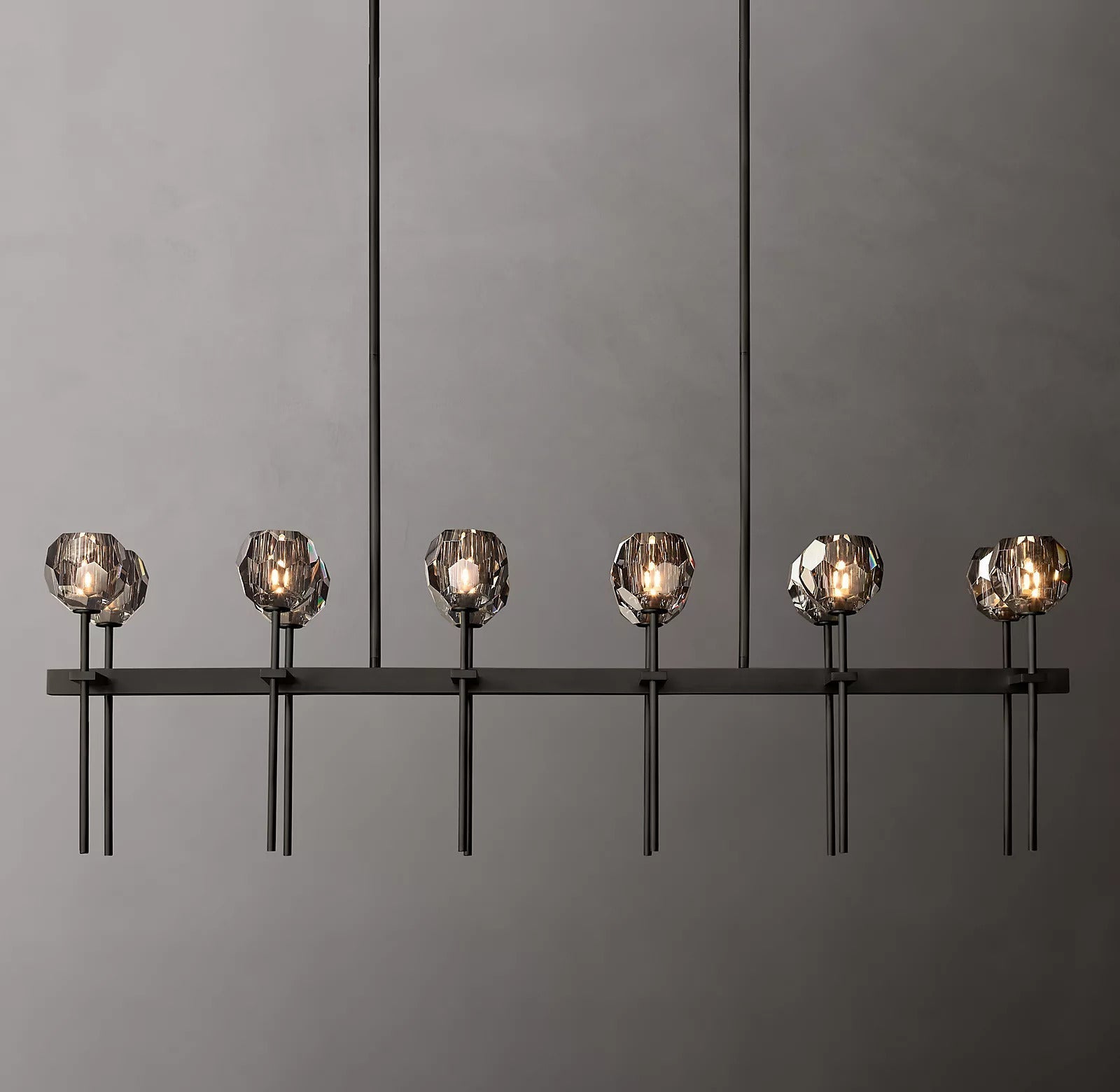 Boule Cristal Double Linear Chandelier 60" - JutuLight