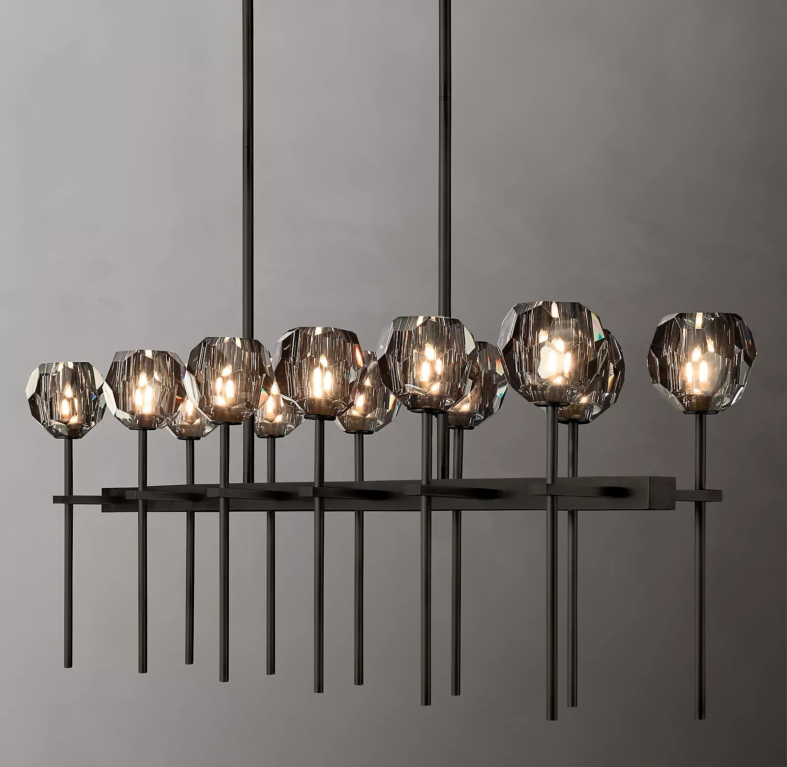 Boule Cristal Double Linear Chandelier 60" - JutuLight