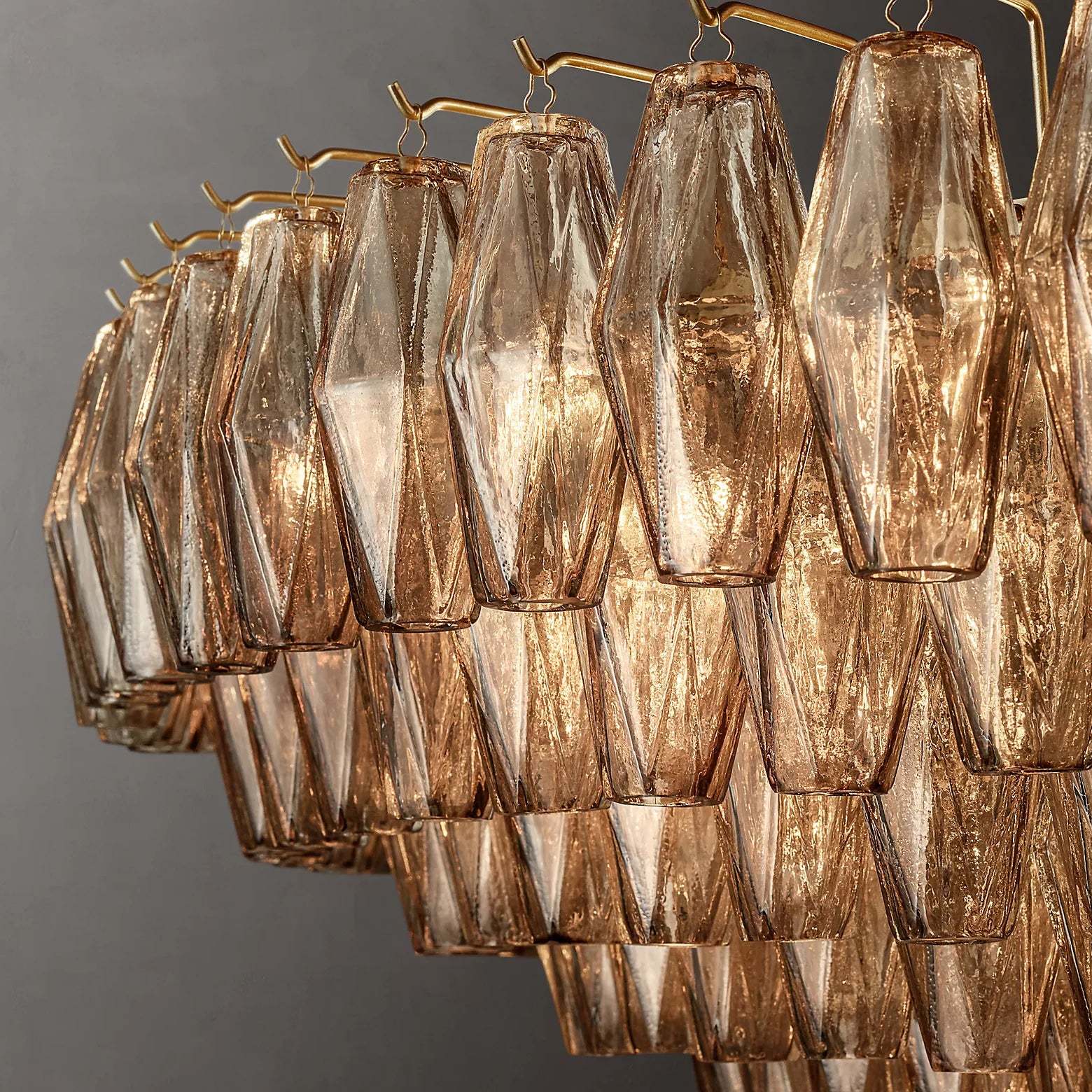 Chiara Glass Multi-Tier Round Chandelier 61" - JutuLight