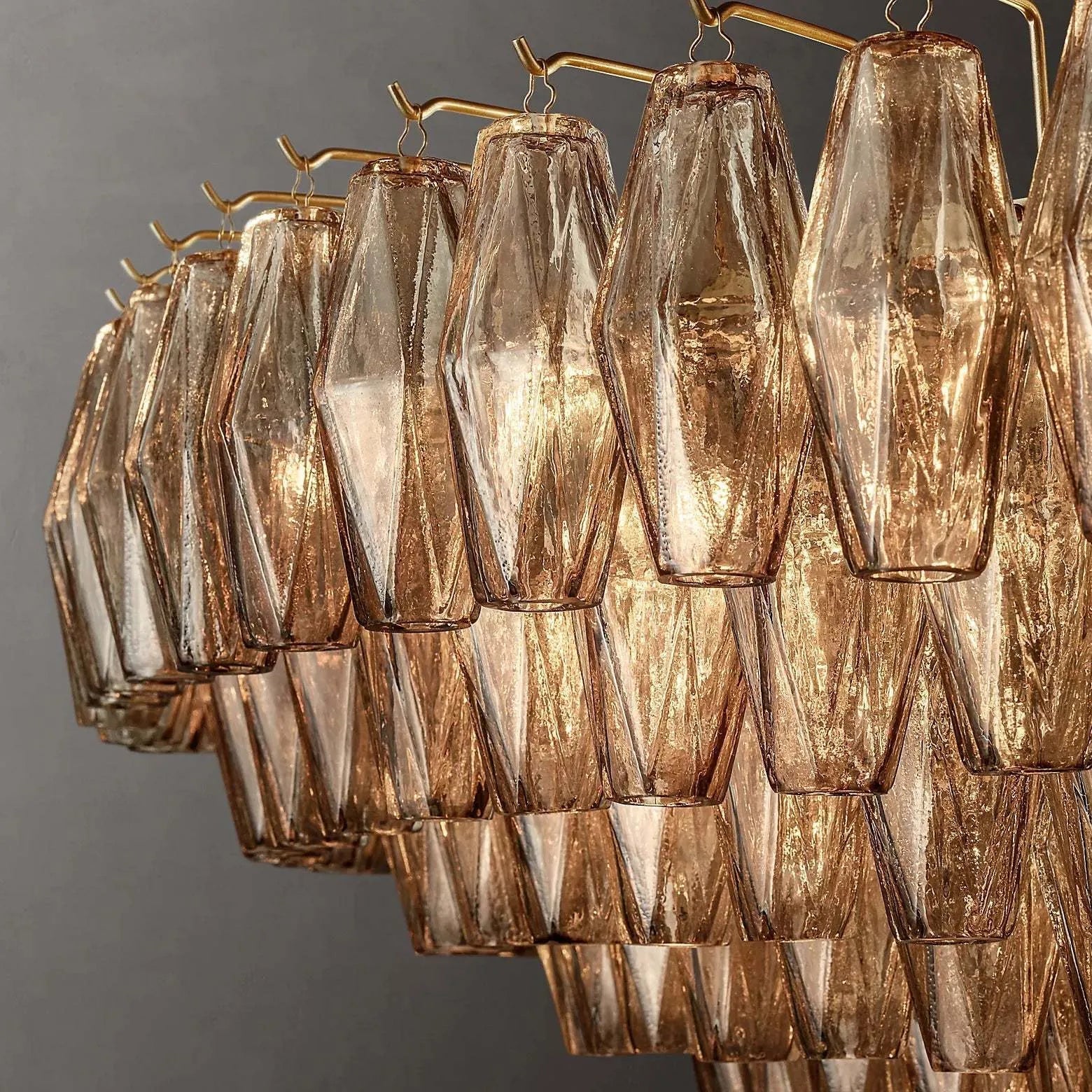 Chiara Glass Multi-Tier Round Chandelier 61" - JutuLight