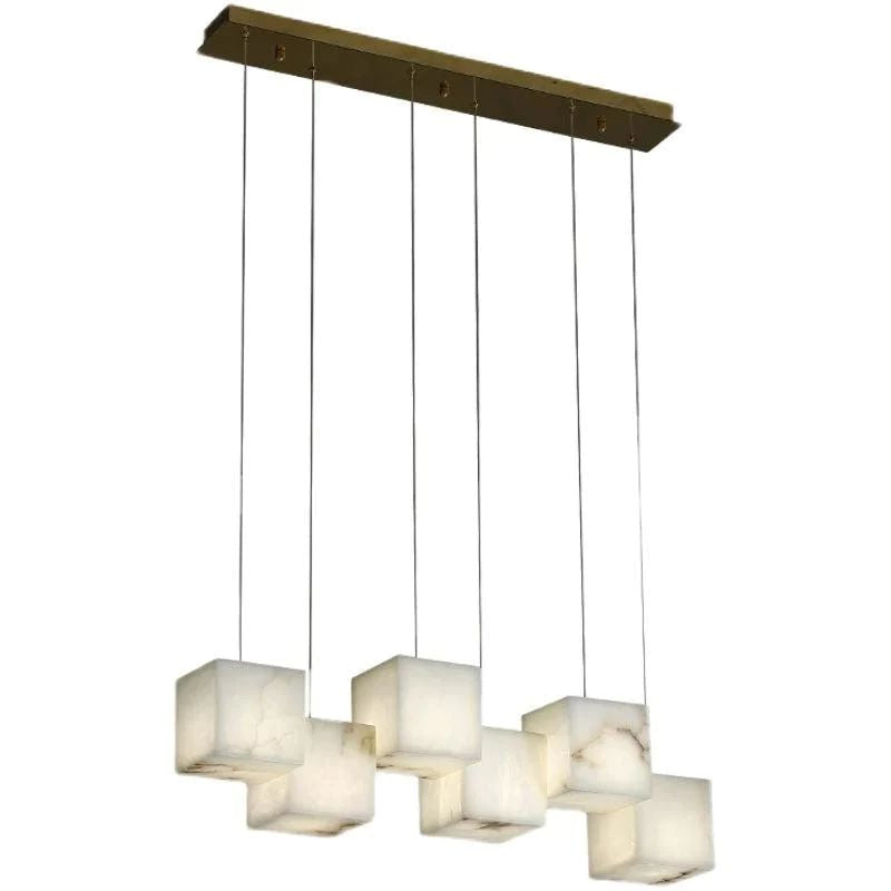 Alabaster Cubic Rectangular Pendant - JutuLight