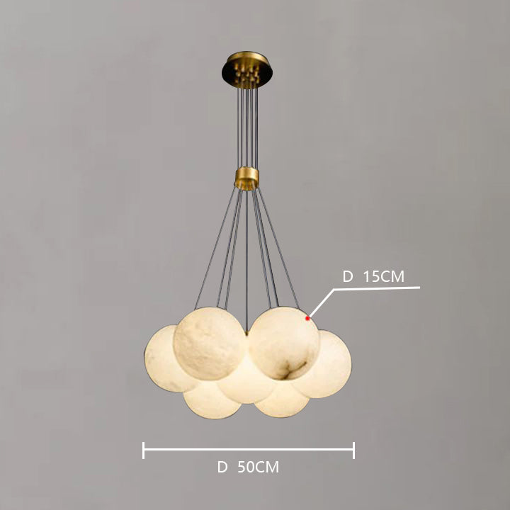 Alabaster Globe Art Pendant Light - JutuLight