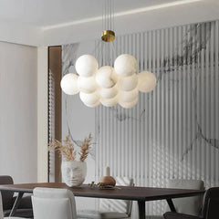 Alabaster Globe Art Pendant Light - JutuLight