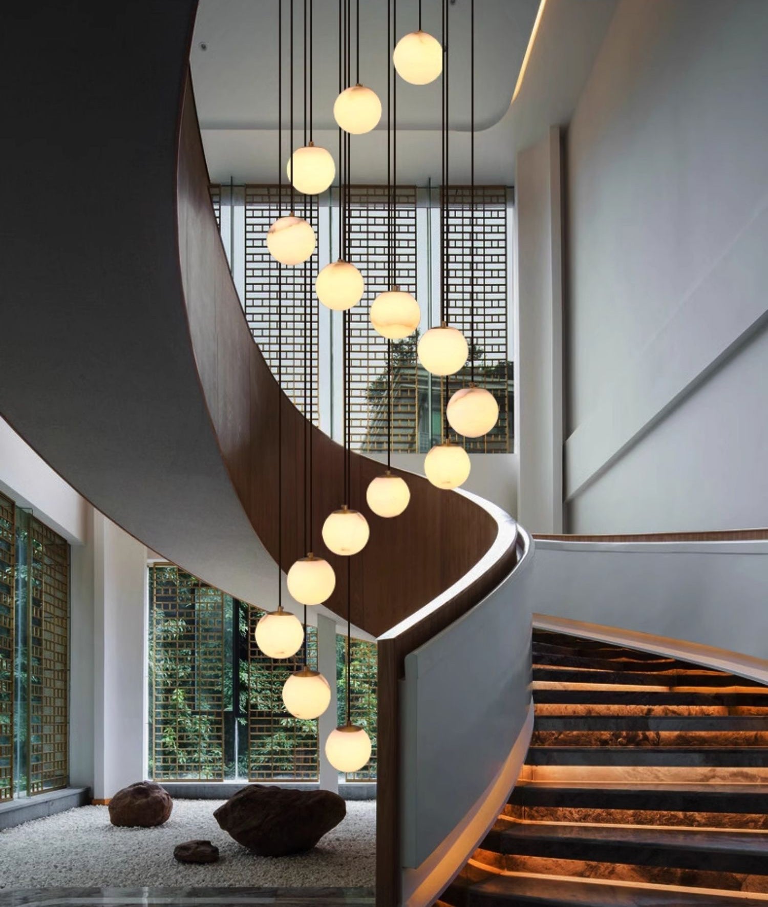 Alabaster Ball suspension lamp - JutuLight