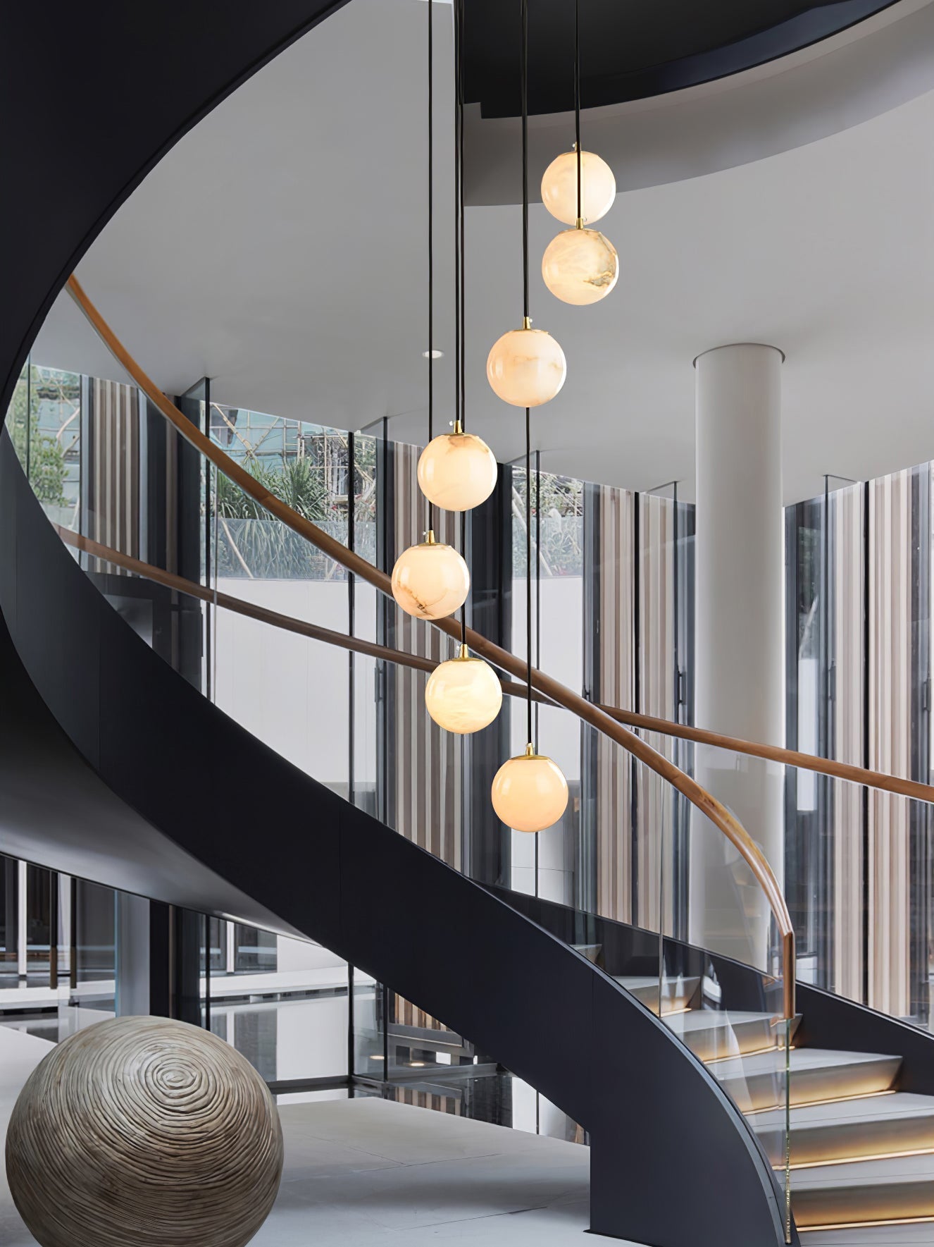 Alabaster Ball suspension lamp - JutuLight