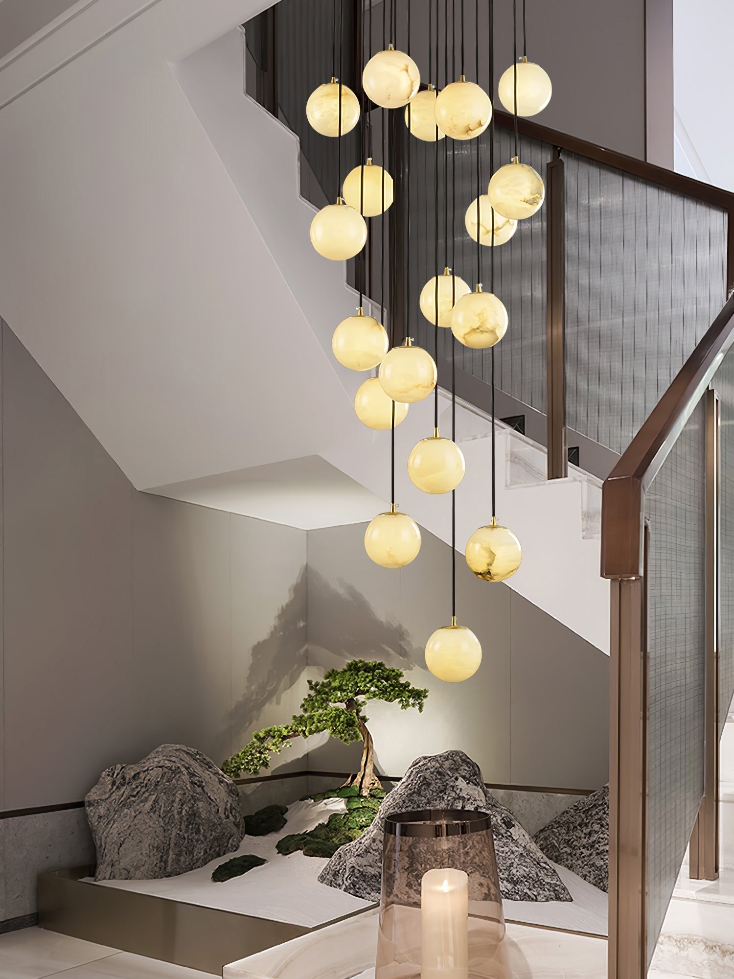Alabaster Ball suspension lamp - JutuLight