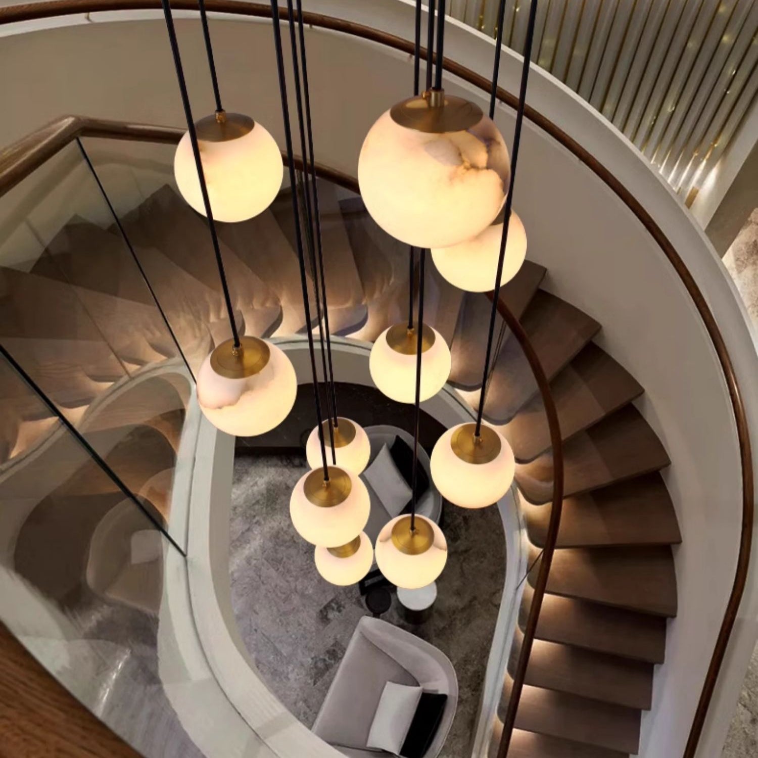 Alabaster Ball suspension lamp - JutuLight