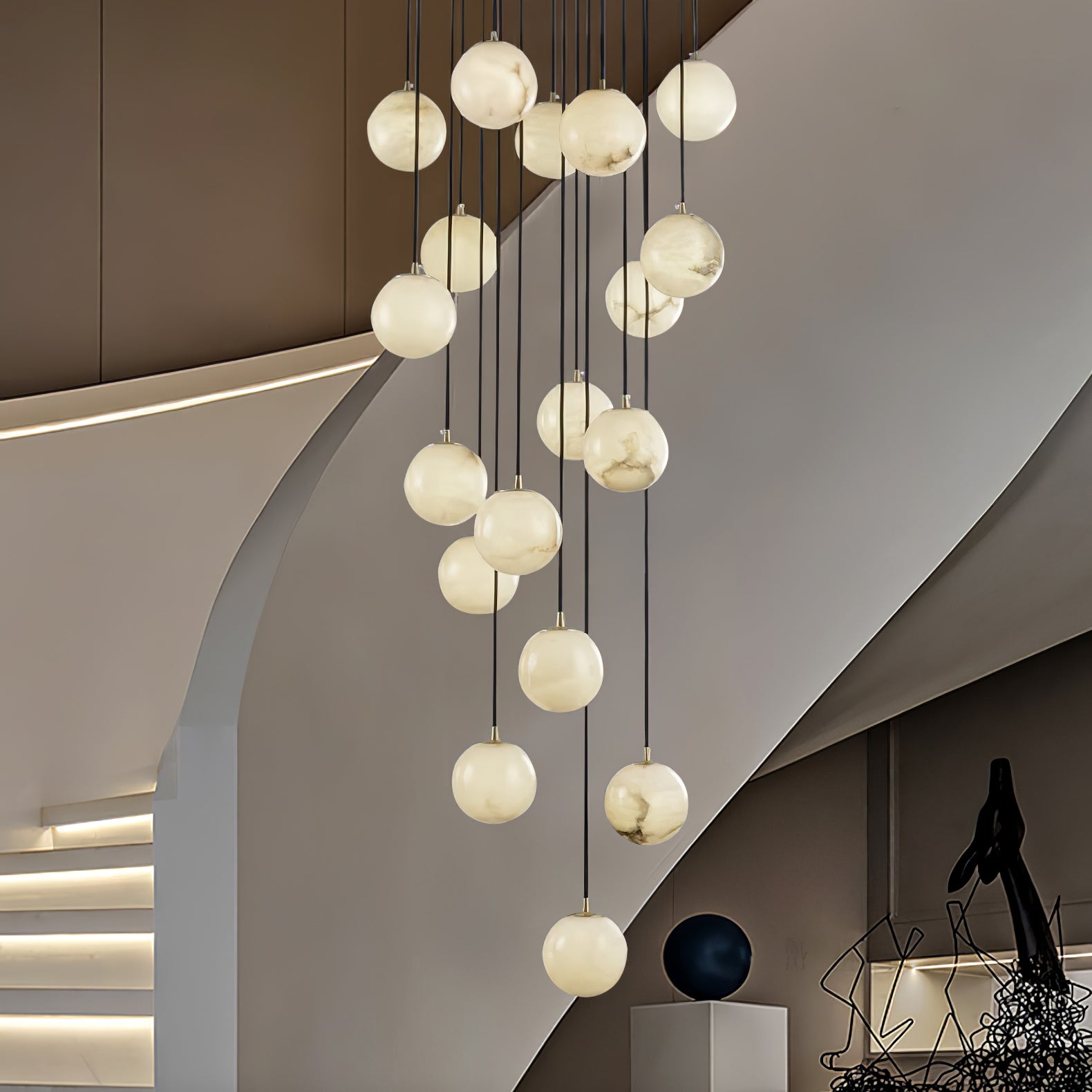 Alabaster Ball suspension lamp - JutuLight