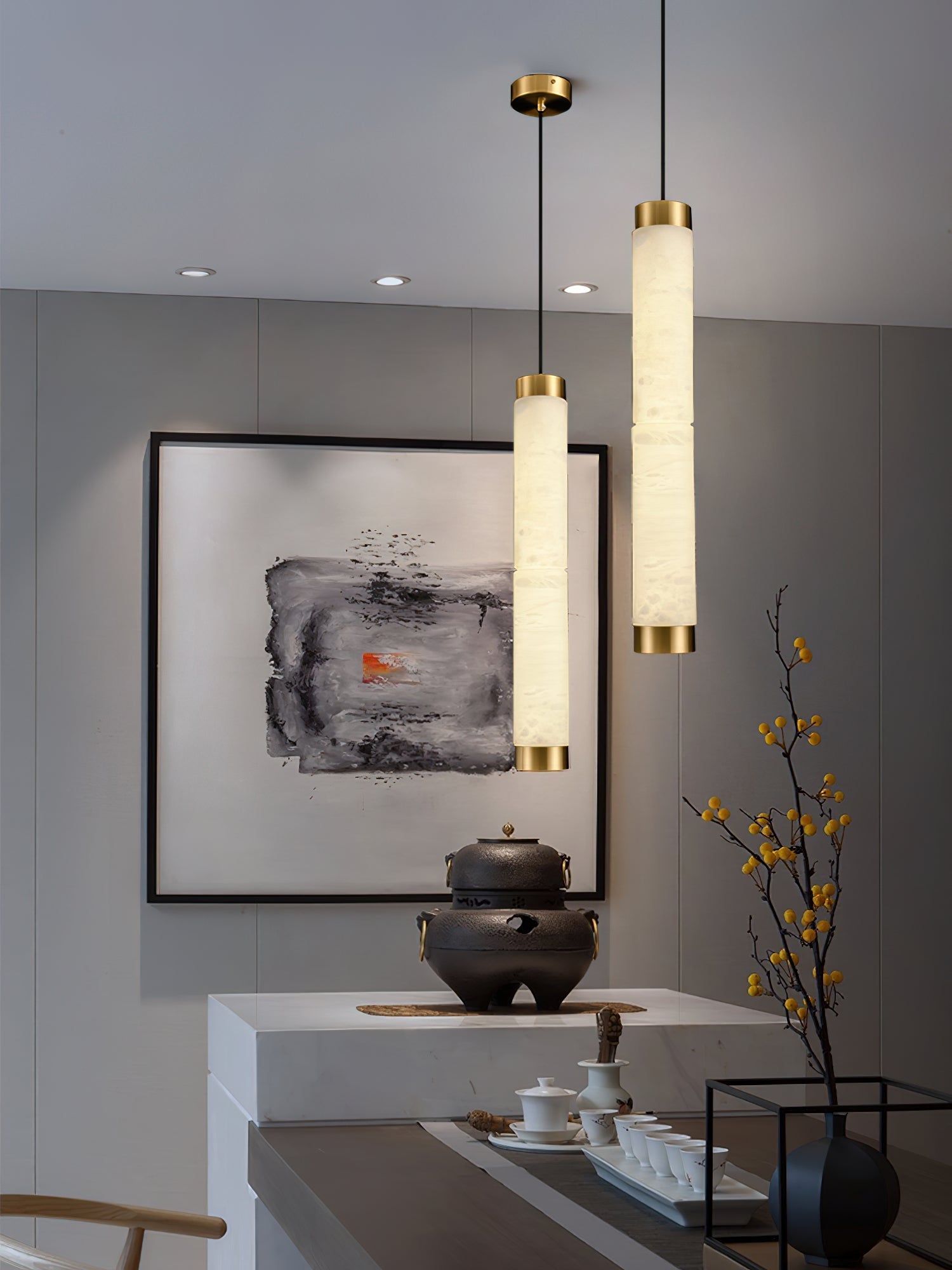 Alabaster Tubes Pendant Lamp - JutuLight