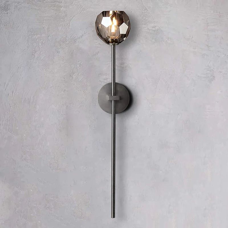 Boule Smoke Crystal Grand Wall Sconce - JutuLight