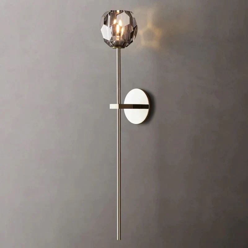 Boule Smoke Crystal Grand Wall Sconce - JutuLight