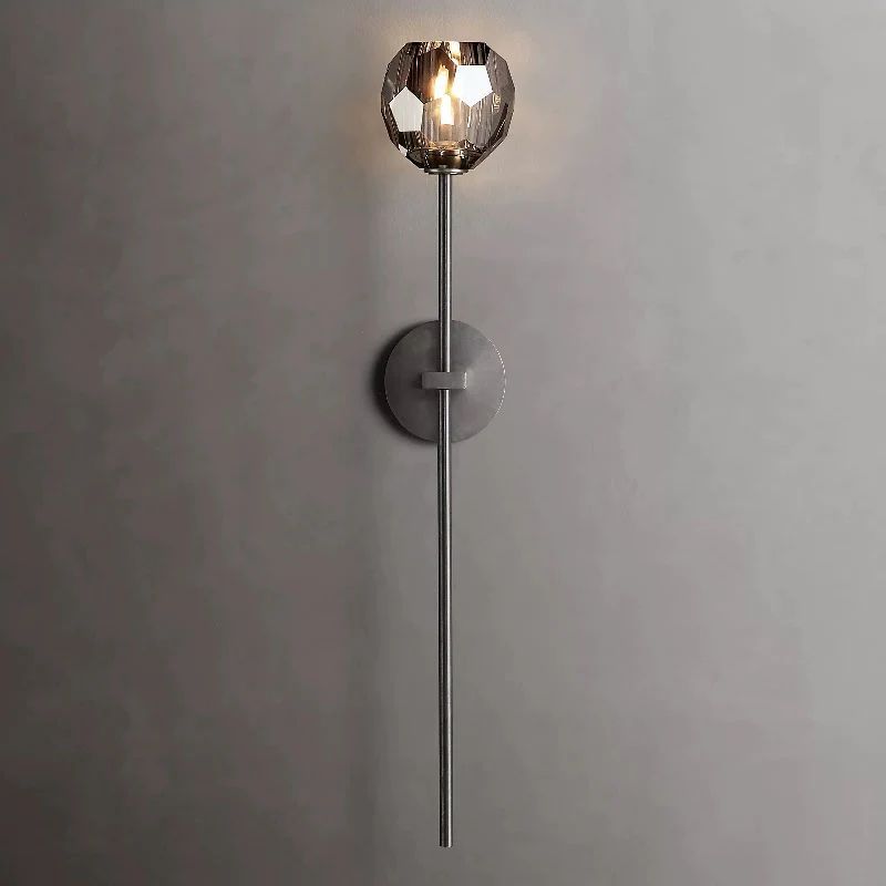 Boule Smoke Crystal Grand Wall Sconce - JutuLight