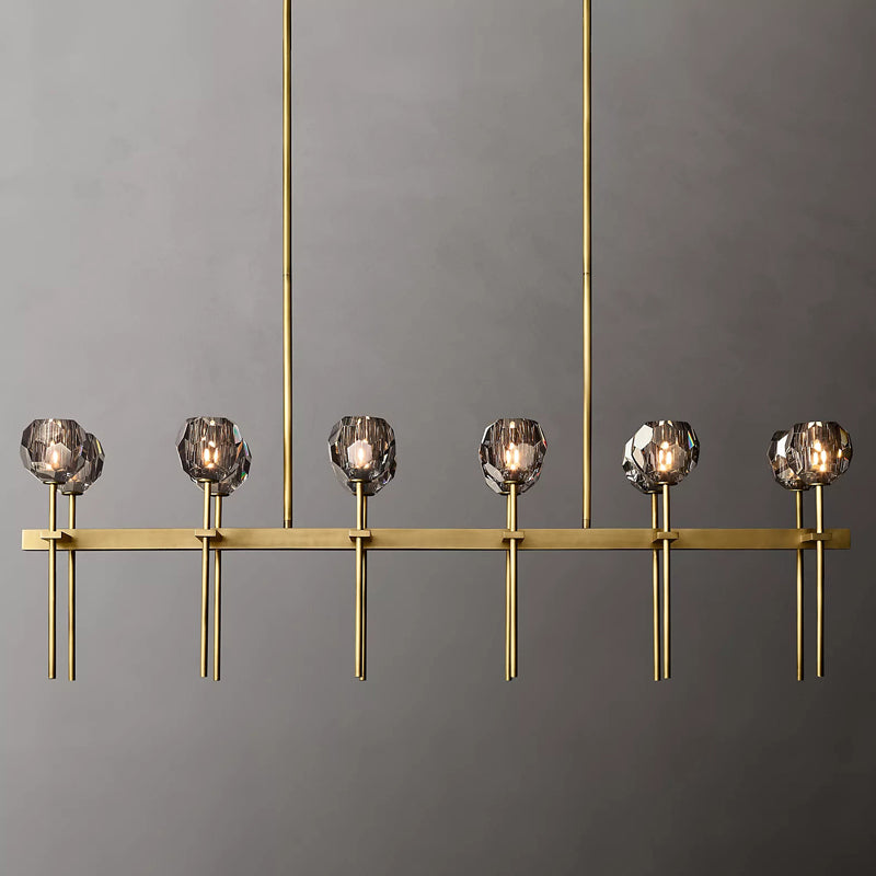 Boule Cristal Double Linear Chandelier 60" - JutuLight