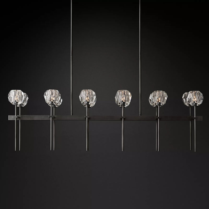 Boule Cristal Double Linear Chandelier 60" - JutuLight