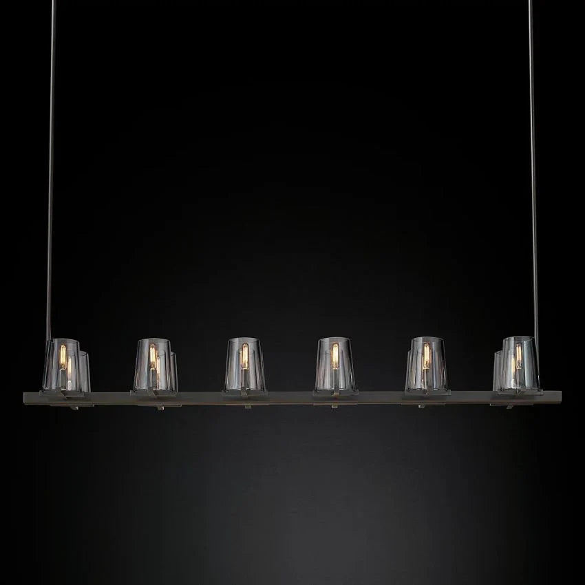 Kuseay Glass Linear Chandelier 60" - JutuLight
