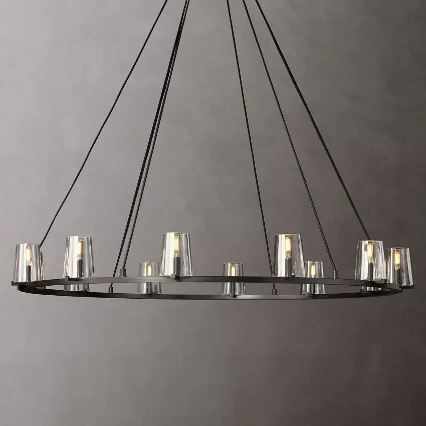 Kuseay Glass Round Chandelier 60" - JutuLight