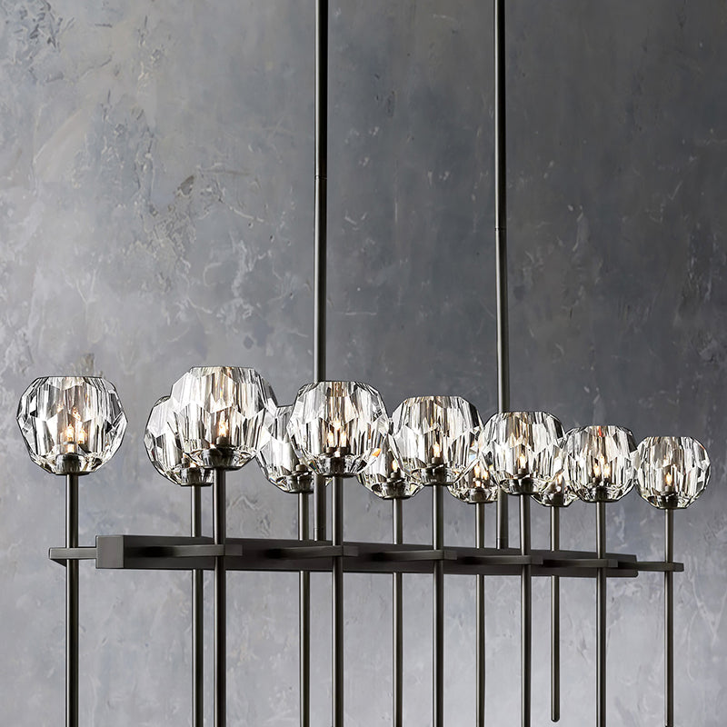 Boule Cristal Double Linear Chandelier 60" - JutuLight