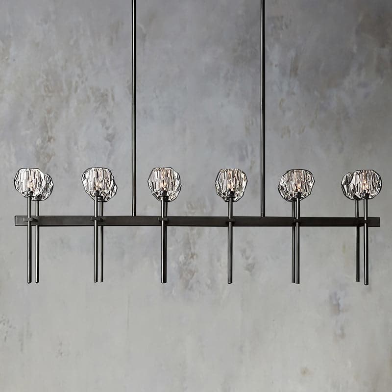 Boule Cristal Double Linear Chandelier 60" - JutuLight