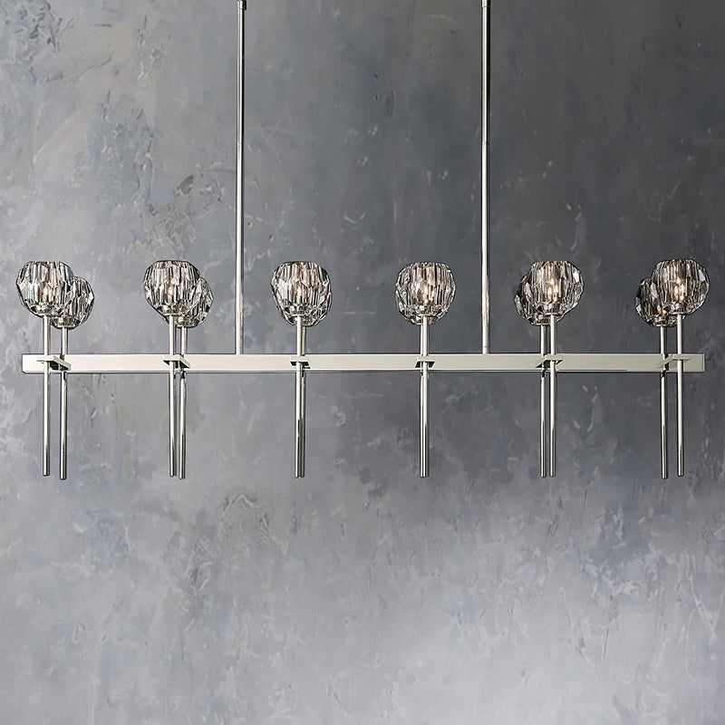 Boule Cristal Double Linear Chandelier 60" - JutuLight