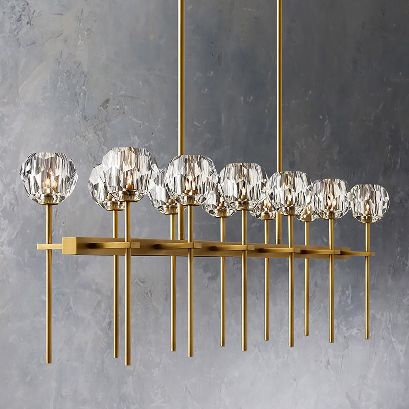 Boule Cristal Double Linear Chandelier 60" - JutuLight