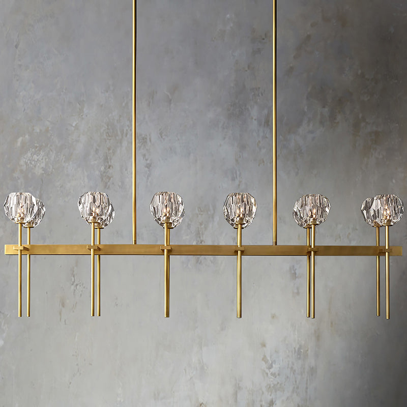 Boule Cristal Double Linear Chandelier 60" - JutuLight