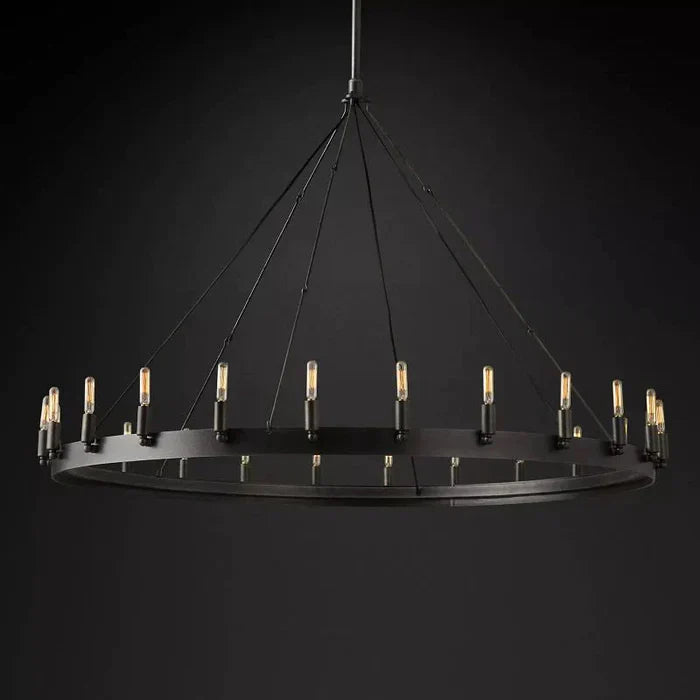 Caminy Vintage Filament Round Chandelier 50" - JutuLight