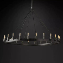 Caminy Vintage Filament Round Chandelier 50" - JutuLight