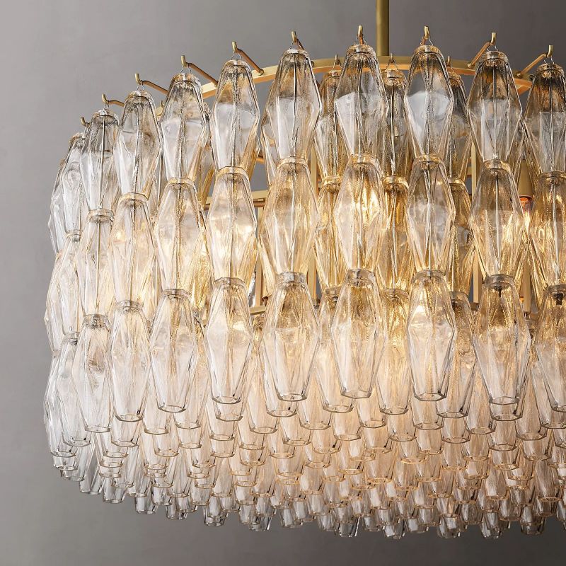 Chiara Glass Round Chandelier 37" - JutuLight