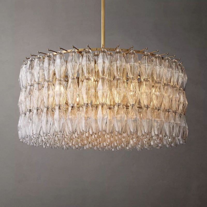 Chiara Glass Round Chandelier 37" - JutuLight