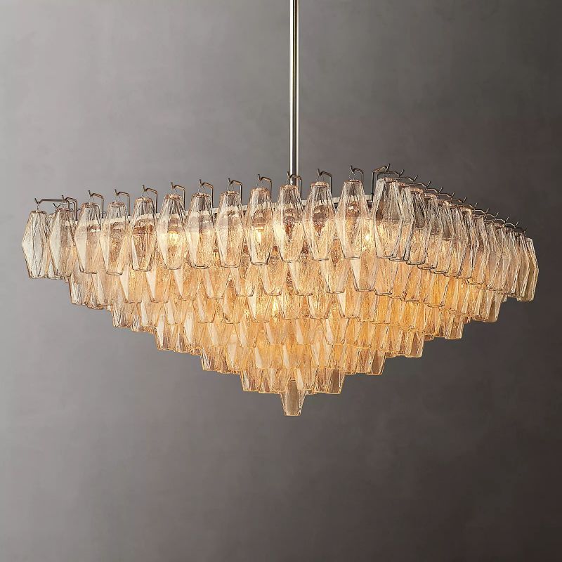 Chiara Glass Multi-Tier Square Chandelier 32"SQ - JutuLight