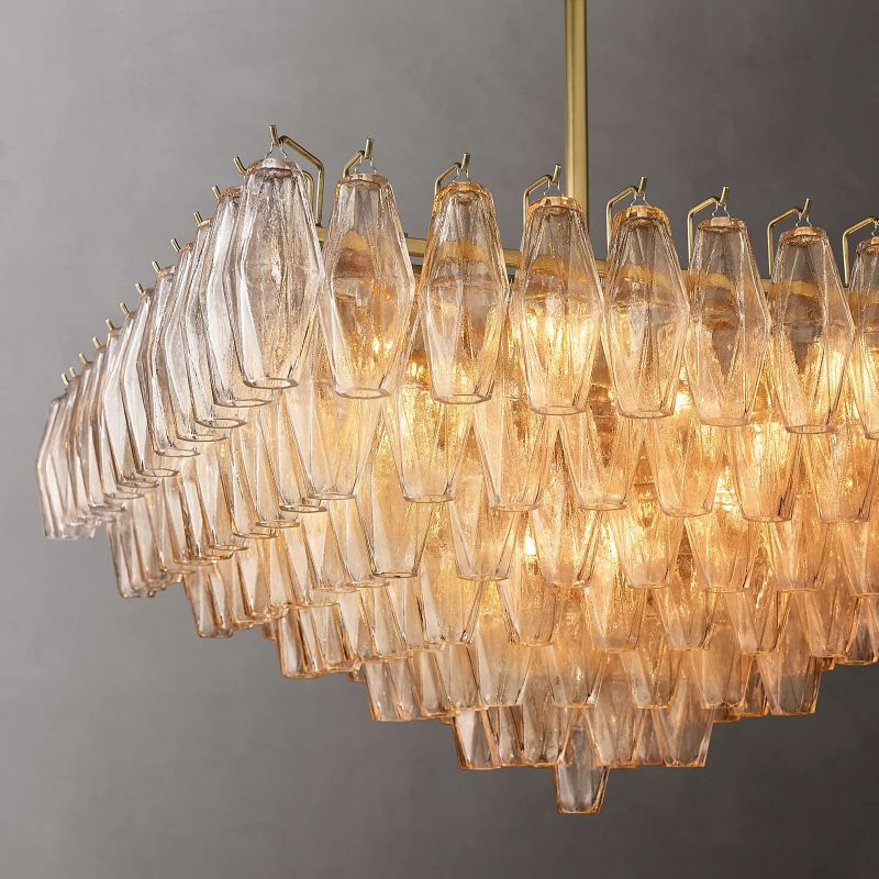Chiara Glass Multi-Tier Square Chandelier 32"SQ - JutuLight