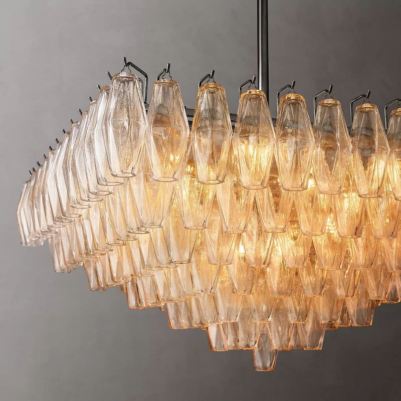 Chiara Glass Multi-Tier Square Chandelier 32"SQ - JutuLight