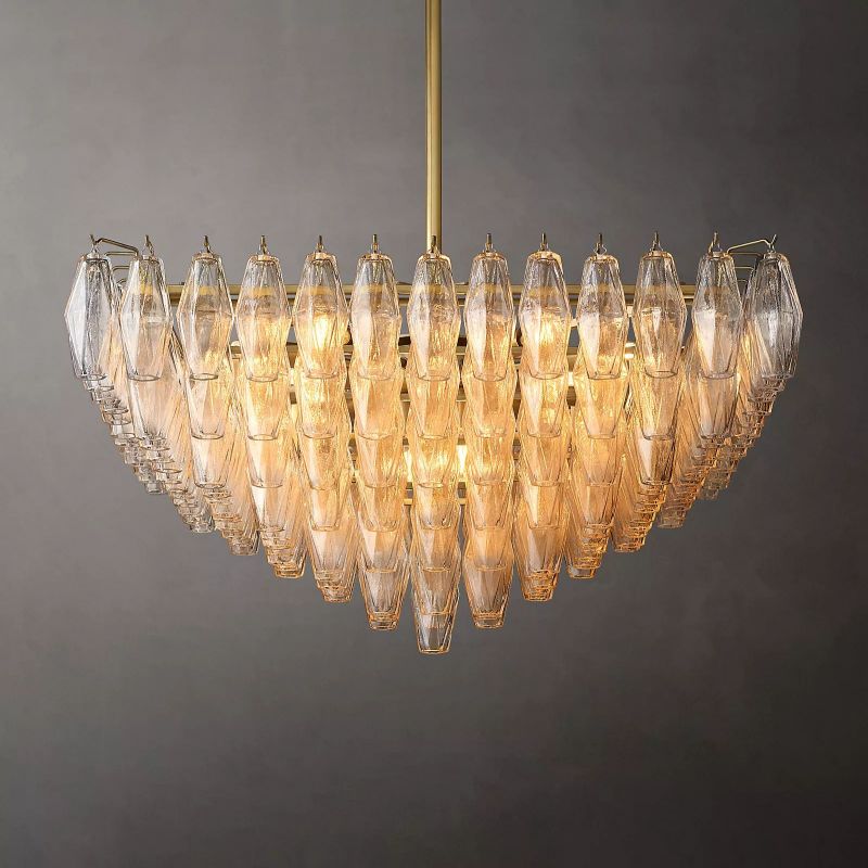 Chiara Glass Multi-Tier Square Chandelier 32"SQ - JutuLight
