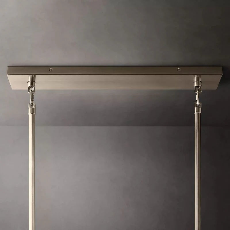 Chiara Glass Multi-Tier Rectangular Chandelier 54"W - JutuLight