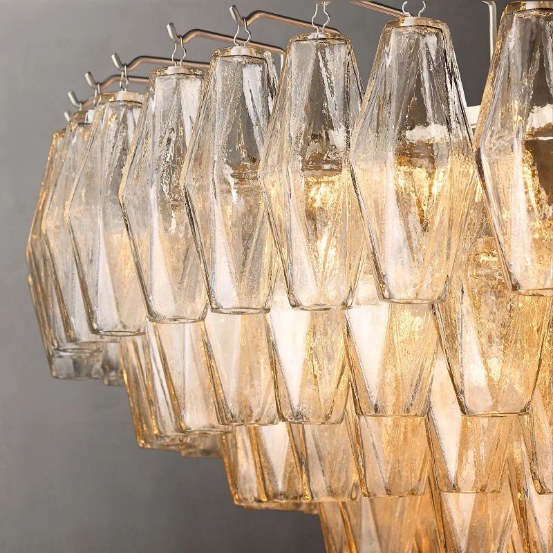 Chiara Glass Multi-Tier Round Chandelier 47" - JutuLight