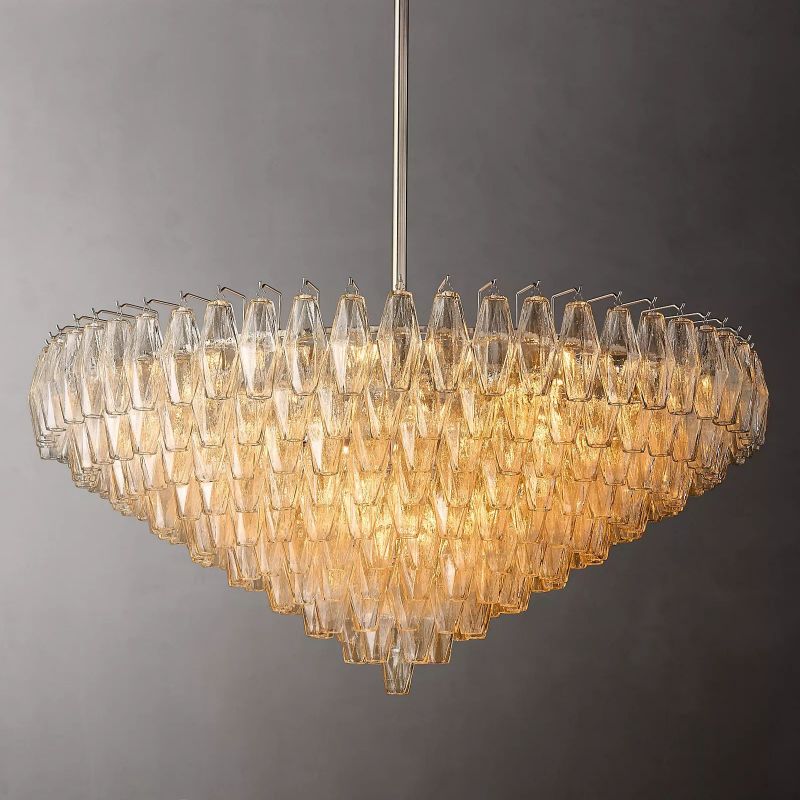 Chiara Glass Multi-Tier Round Chandelier 47" - JutuLight