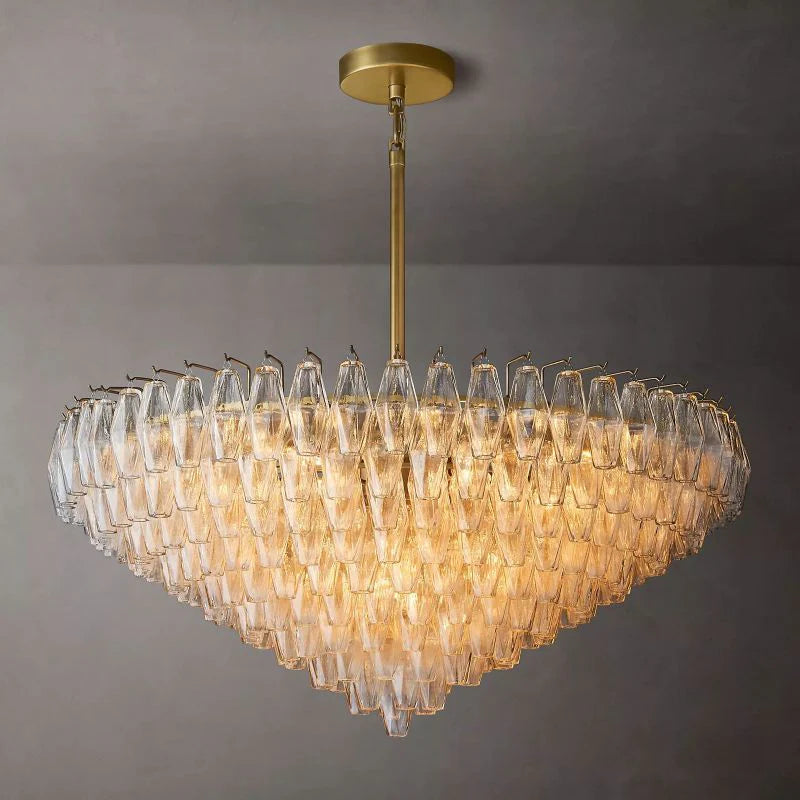 Chiara Glass Multi-Tier Round Chandelier 47" - JutuLight