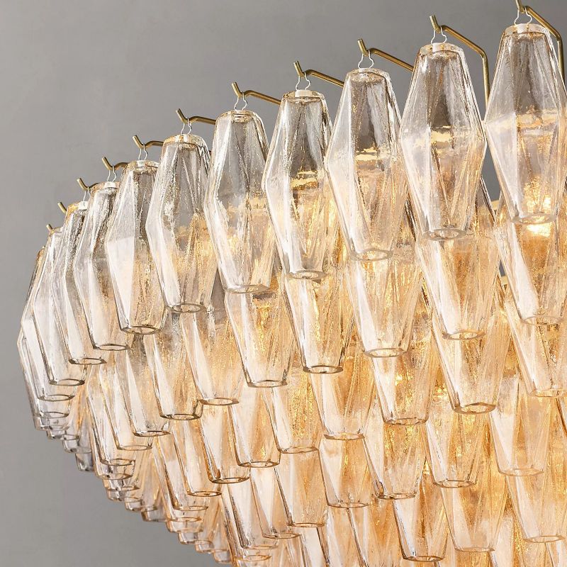 Chiara Glass Multi-Tier Round Chandelier 61" - JutuLight