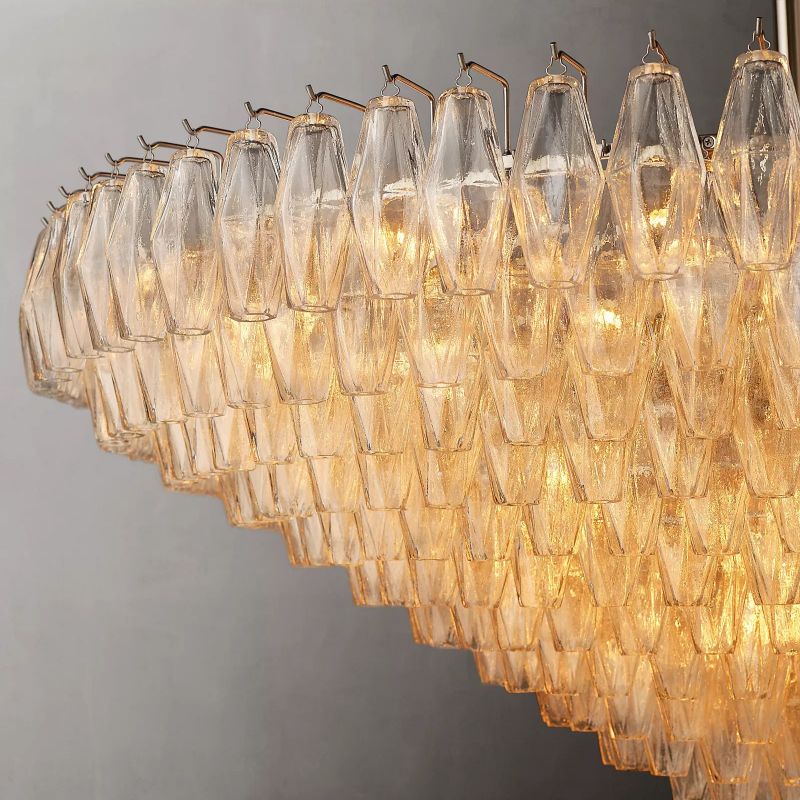 Chiara Glass Multi-Tier Round Chandelier 61" - JutuLight