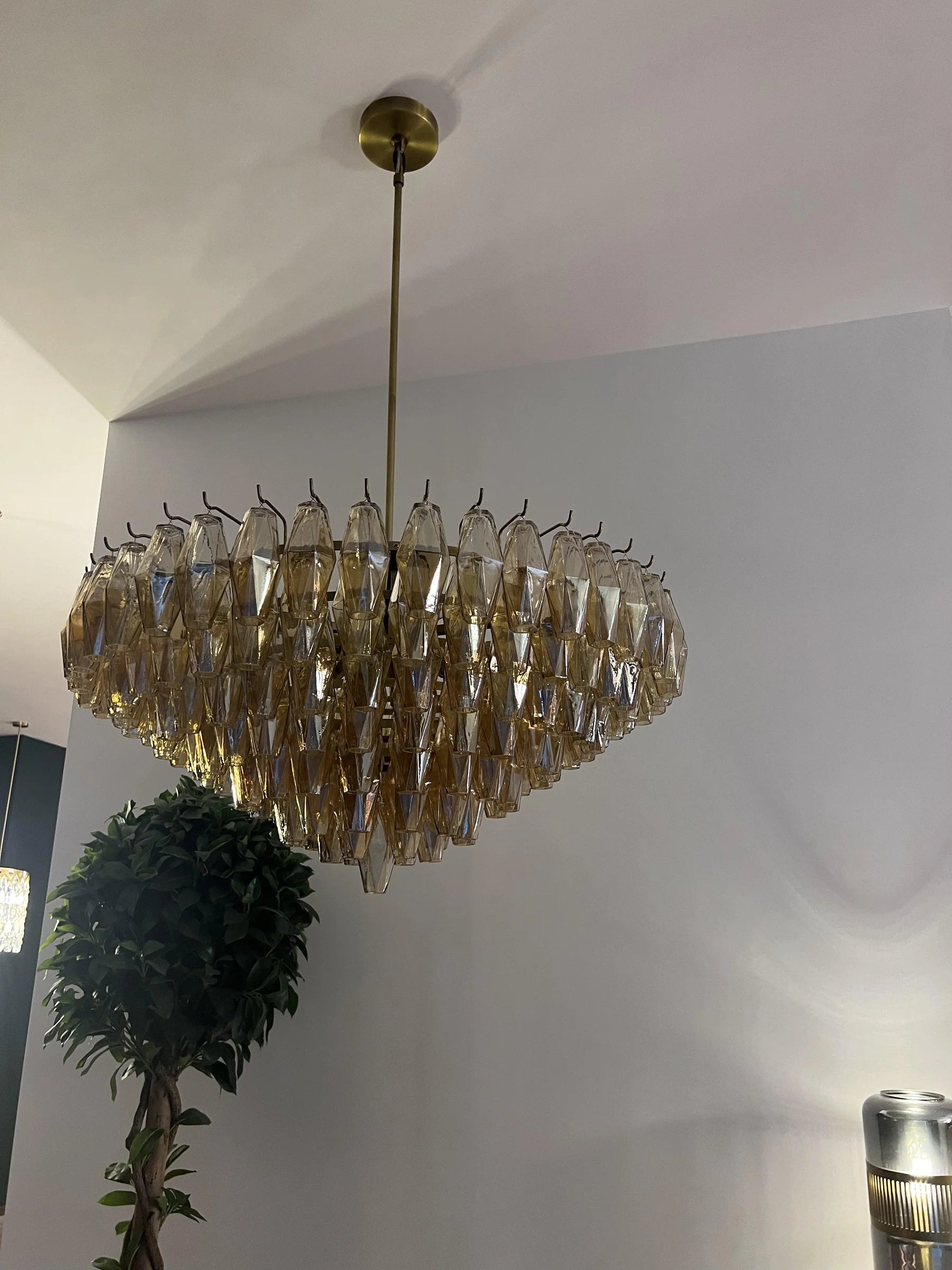 Chiara Glass Multi-Tier Round Chandelier 61" - JutuLight
