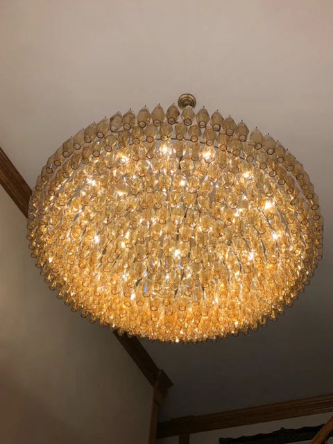 Chiara Glass Multi-Tier Round Chandelier 61" - JutuLight