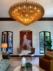 Chiara Glass Multi-Tier Round Chandelier 61" - JutuLight