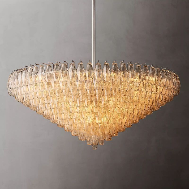 Chiara Glass Multi-Tier Round Chandelier 61" - JutuLight