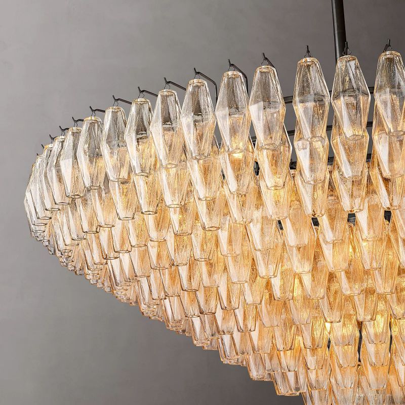 Chiara Glass Multi-Tier Round Chandelier 61" - JutuLight