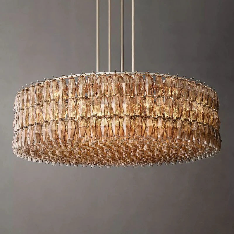 Chiara Glass Round Chandelier 61" - JutuLight
