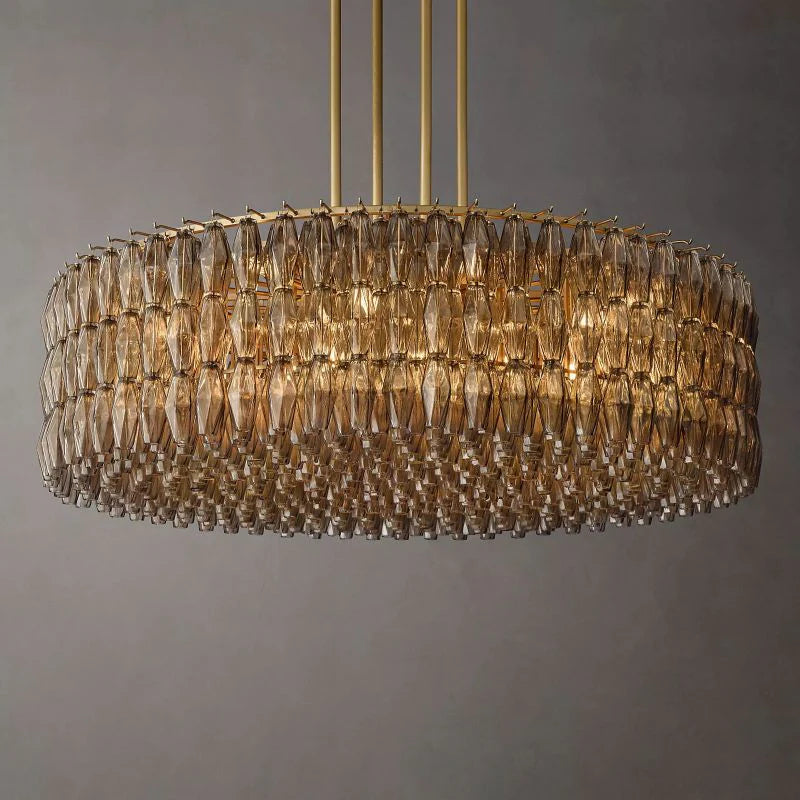 Chiara Glass Round Chandelier 61" - JutuLight