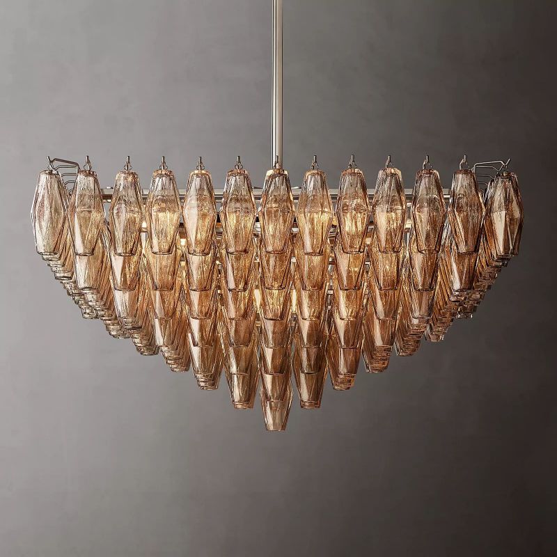Chiara Glass Multi-Tier Square Chandelier 32"SQ - JutuLight